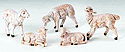 Figure Only-Sheep, White 5", 5 / Set