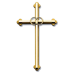 Cross-  8", Gold with Rings