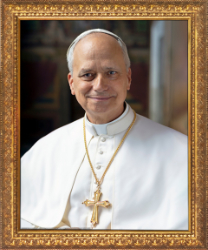 Picture-Pope Leo XIV, Formal gold framed