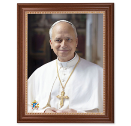 Picture-Pope Leo XIV, Formal Walnut Frame