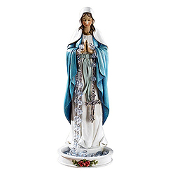 Statue-Praying Madonna-8" with Rosary Holder
