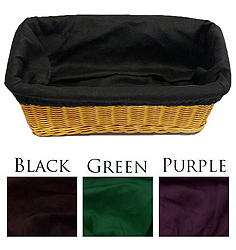 Liner for Rectangle Basket, 4" deep (Green, Purple, Black)