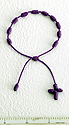 Bracelet-Purple Knotted Cord with Cross