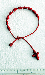 Bracelet-Red Knotted Cord with Cross