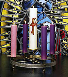 Candle Shell-Christ Candle, with Brass Cross