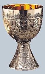 Chalice & Paten-Brass Silver Plated, Gold Lined