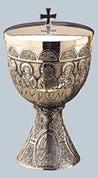 Ciborium-300 Host-Brass Silver Plated, Gold Lined