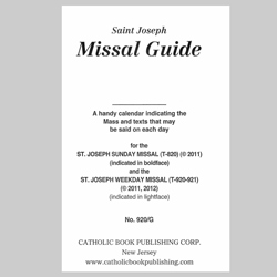 Missal Guide, For Current Year