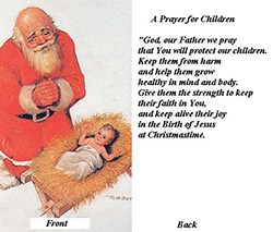 Holy Card-Kneeling Santa