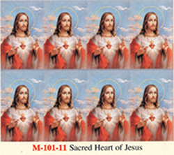 Holy Card-Sheet, Sacred Heart