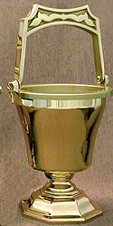 Holy Water Pot & Sprinkler-Satin Bronze