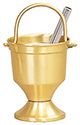 Holy Water Pot & Sprinkler-Satin Brass