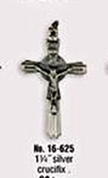 Medal-Crucifix, Silver, 1-3/4