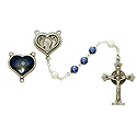 Rosary-Lady Of Lourdes, Pearl, Blue & White